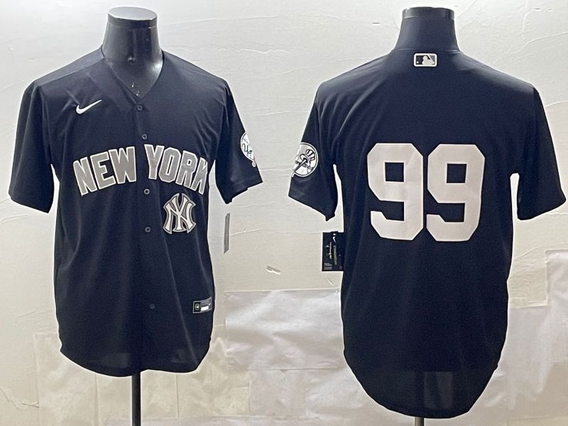 Men New York Yankees #99 No Name Black Game 2025 Nike MLB Jersey style 7->new york yankees->MLB Jersey